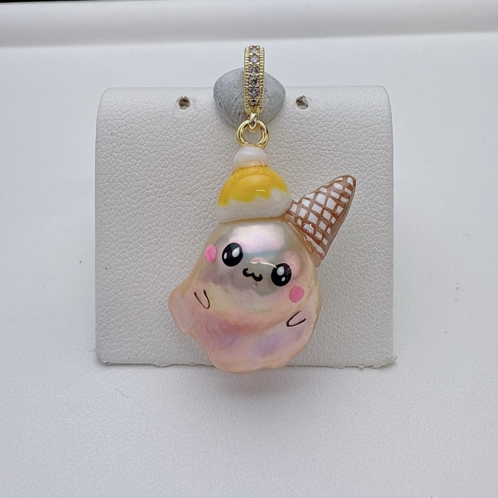 P93 Handmade Flame Ball Freshwater Baroque Pearl Cutes Detachable Pendant - Picture 1 of 5